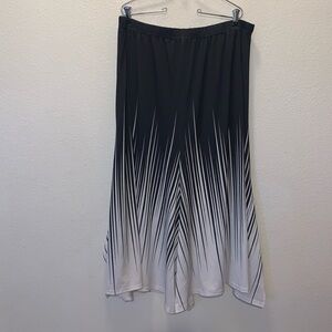 Lily by Firmiana Black White Stripes asymmetrical Skirt Stretchy Elastic Waist